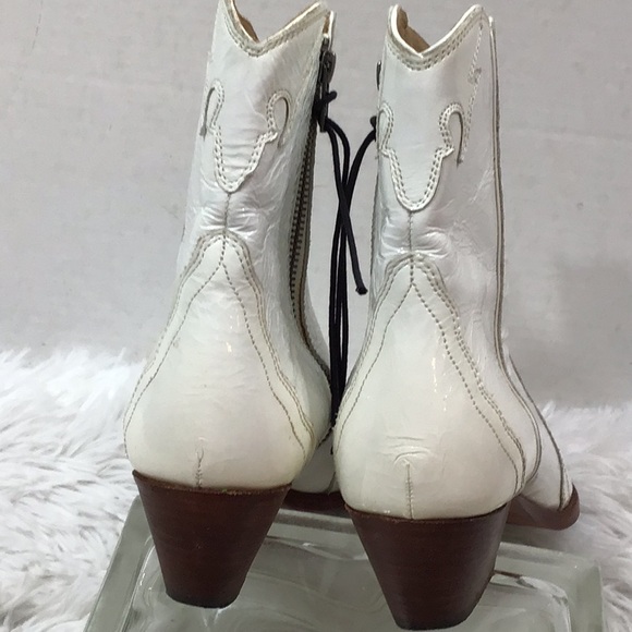 Free People white patent leather New Frontier western boots 38 - Picture 8 of 15